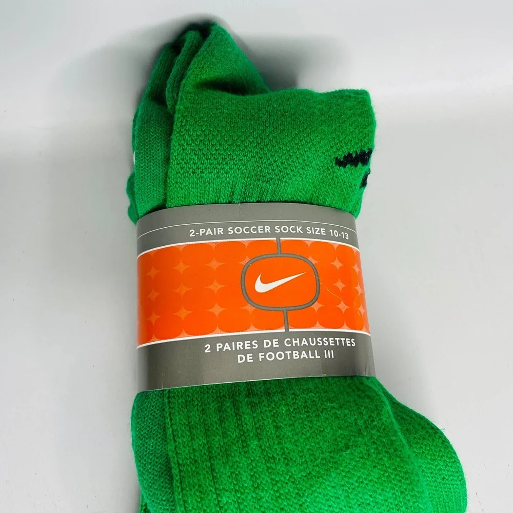 Nike Soccer Socks Size 10-13 Green 2 Pair Knee High‎ New with Tags NWT